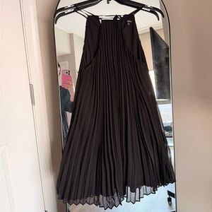 Express Black Pleated Mini Dress